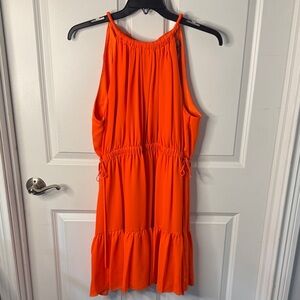 Alex Marie Bright Orange Mini Dress